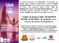 Evento “Cuidar de Quem Cuida” ACONTECE NO DIA 16 DE MARÇO na Câmara Municipal.